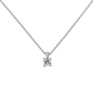 Preview: Collier Kette mit Anhänger 585 Gold Weißgold 1 Diamant Brillant 0,25 ct. 45 cm