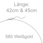 Preview: Collier Kette mit Anhänger 585 Gold Weißgold 1 Diamant Brillant 0,25 ct. 45 cm