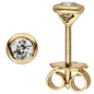 Preview: Ohrstecker rund 585 Gold Gelbgold 2 Diamanten Brillanten 0,24 ct. Ohrringe