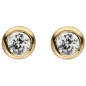 Preview: Ohrstecker rund 585 Gold Gelbgold 2 Diamanten Brillanten 0,24 ct. Ohrringe