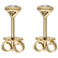 Preview: Ohrstecker rund 585 Gold Gelbgold 2 Diamanten Brillanten 0,24 ct. Ohrringe