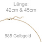 Preview: Collier Kette mit Anhänger 585 Gold Gelbgold 1 Diamant Brillant 0,25 ct. 45 cm