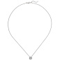 Preview: Colllier Kette mit Anhänger 585 Gold Weißgold 1 Diamant Brillant 0,5 ct. 45 cm
