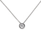 Preview: Colllier Kette mit Anhänger 585 Gold Weißgold 1 Diamant Brillant 0,5 ct. 45 cm
