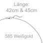 Preview: Colllier Kette mit Anhänger 585 Gold Weißgold 1 Diamant Brillant 0,5 ct. 45 cm