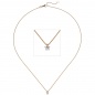 Preview: Collier Kette mit Anhänger 585 Gold Rotgold 1 Diamant Brillant 0,15 ct. 45 cm