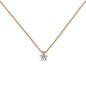 Preview: Collier Kette mit Anhänger 585 Gold Rotgold 1 Diamant Brillant 0,15 ct. 45 cm