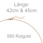 Preview: Collier Kette mit Anhänger 585 Gold Rotgold 1 Diamant Brillant 0,15 ct. 45 cm
