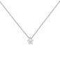 Preview: Collier Kette mit Anhänger 585 Gold Weißgold 1 Diamant Brillant 0,50 ct. 45 cm