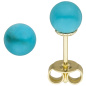 Preview: Ohrstecker 585 Gold Gelbgold 2 Türkise Ohrringe Goldohrringe Türkisohrstecker
