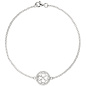 Preview: Armband Kleeblatt 925 Sterling Silber 28 Zirkonia 19 cm Glücksbringer