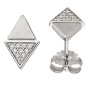 Preview: Ohrstecker Dreieck 925 Sterling Silber matt 20 Zirkonia Ohrringe Silberohrringe