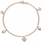 Preview: Armband 925 Sterling Silber rotgold vergoldet 3 Zirkonia 19 cm