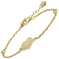 Preview: Armband Blume 925 Sterling Silber gold vergoldet 2 Zirkonia 22 cm