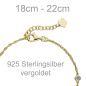 Preview: Armband Blume 925 Sterling Silber gold vergoldet 2 Zirkonia 22 cm