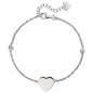 Preview: Armband Herz 925 Sterling Silber 2 Zirkonia 22 cm Silberarmband Herzarmband