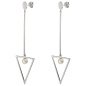 Preview: Ohrhänger Dreieck 925 Sterling Silber 2 Süßwasser Perlen Ohrringe Ohrstecker