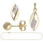 Preview: Schmuck-Set 333 Gold Gelbgold mit Zirkonia und Kette 42 cm