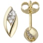 Preview: Schmuck-Set 333 Gold Gelbgold mit Zirkonia und Kette 42 cm