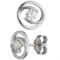Preview: Schmuck-Set 333 Gold Weißgold 3 Zirkonia Ohrringe Anhänger und Kette 42 cm