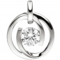 Preview: Schmuck-Set 333 Gold Weißgold 3 Zirkonia Ohrringe Anhänger und Kette 42 cm