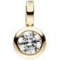 Preview: Schmuck-Set 333 Gold Gelbgold 3 Zirkonia Ohrstecker und Kette 42 cm