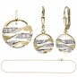 Preview: Schmuck-Set 333 Gold Gelbgold mit Zirkonia Ohrringe und Kette 42 cm