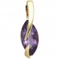 Preview: Schmuck-Set 585 Gold Gelbgold 3 Amethyste lila violett Ohrringe und Kette 45 cm