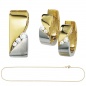 Preview: Schmuck-Set 333 Gold Gelbgold bicolor 7 Zirkonia Ohrringe und Kette 42 cm