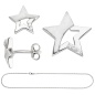 Preview: Kinder Schmuck-Set Stern 925 Sterling Silber mit Zirkonia und Kette 38 cm