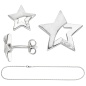 Preview: Kinder Schmuck-Set Stern 925 Sterling Silber mit Zirkonia und Kette 42 cm