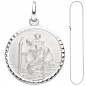 Preview: Anhänger Schutzpatron Christopherus 925 Sterling Silber mit Kette 42 cm