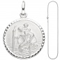 Preview: Anhänger Schutzpatron Christopherus 925 Sterling Silber mit Kette 50 cm