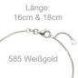 Preview: Armband 585 Gold Weißgold 18 cm Weißgoldarmband