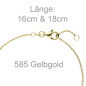 Preview: Armband 585 Gold Gelbgold 3 Diamanten Brillanten 18 cm Goldarmband