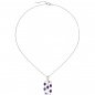 Mobile Preview: Collier 925 Sterling Silber 7 Amethyst-Cabochons lila 7 Zirkonia 45 cm