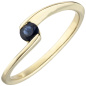 Preview: Damen Ring 333 Gold Gelbgold 1 blauer Safir Goldring