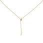 Preview: Collier 750 Gold Gelbgold 1 Diamant Brillant 45 cm