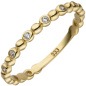 Preview: Damen Ring Kugel 333 Gold Gelbgold 11 Zirkonia Goldring Kugelring