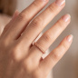 Preview: Damen Ring schmal 925 Sterling Silber rotgold vergoldet mit Struktur