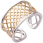 Preview: Damen Ring offen 925 Sterling Silber bicolor vergoldet