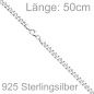 Preview: Panzerkette 925 Sterling Silber 50 cm Kette Halskette Silberkette Karabiner