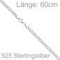 Preview: Panzerkette 925 Sterling Silber 60 cm Kette Halskette Silberkette Karabiner