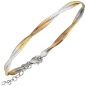 Preview: Armband 925 Sterling Silber tricolor dreifarbig vergoldet 23 cm