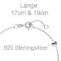Preview: Armband Herz Kugel 925 Sterling Silber 19 cm Silberarmband