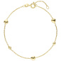 Preview: Armband Herz Kugel 925 Sterling Silber gold vergoldet 19 cm