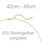 Preview: Collier Fee 925 Sterling Silber gold vergoldet 48 cm Silberkette Karabiner