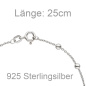 Preview: Fußkettchen Fußkette mit Kugeln 925 Sterling Silber 25 cm Silberkette