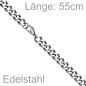 Preview: Panzerkette Edelstahl 55 cm Kette Halskette Karabiner