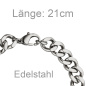 Preview: Panzerarmband Edelstahl 21 cm Armband